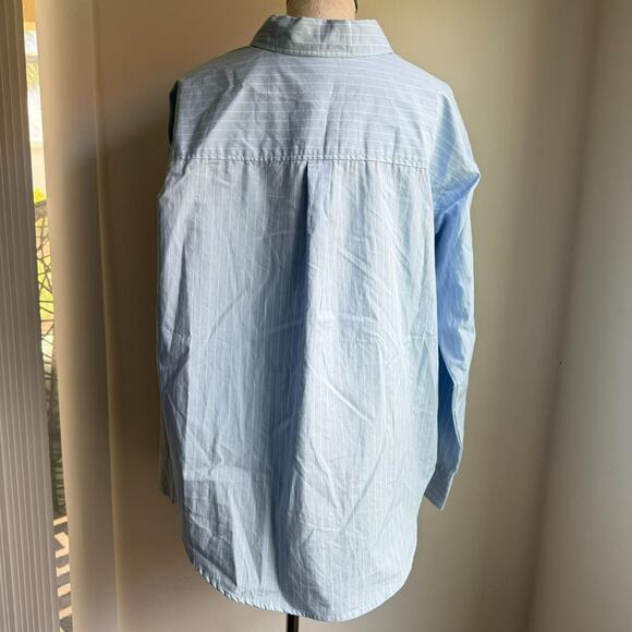 Future Collective Blue Pearl Embellished Button Down Shirt S - Picture 5 of 7